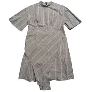 Who What Wear Dress Plus XXL 2X Asymmetrical Green Plaid Ruffle Career Work